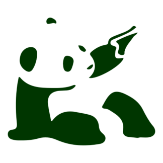 Panda Holding Gun Decal (Dark Green)